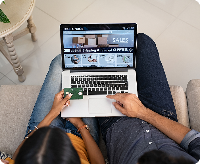 User using an E-commerce website