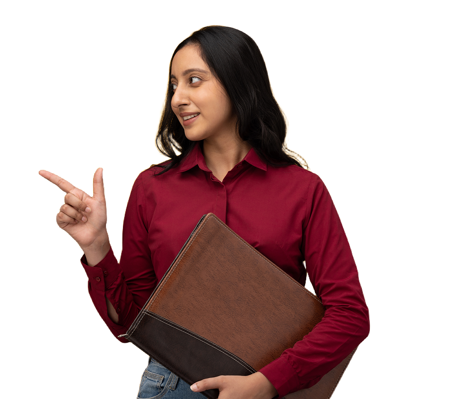 A girl with her documents